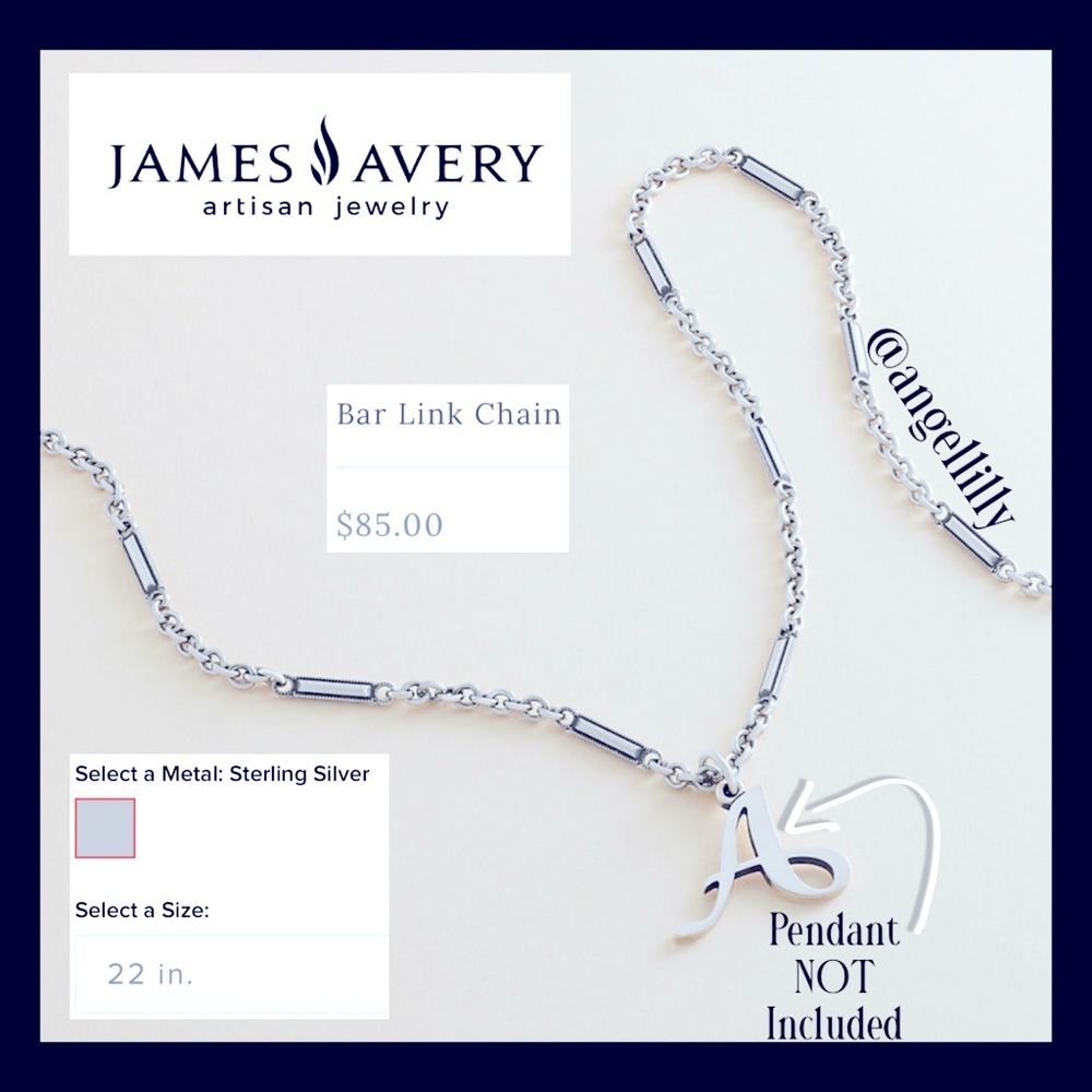 James Avery 22” Bar Link Chain EUC